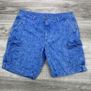 Lacoste Shorts Mens 40 Blue Relax Fit Cargo Pockets Tonal Camo Crocodile Logo